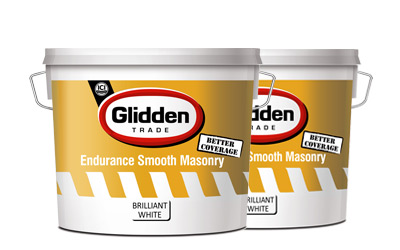 Glidden Trade Endurance Smooth Masonry provides significantly better opacity and covers further than all direct competitors